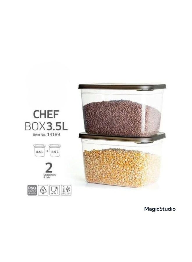 Lamsa Plast Food Refrigerator Storage Container Set - 3.5L - 2 Pieces - Image 3